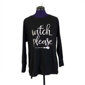Witch Please Black Long Sleeve Halloween Top